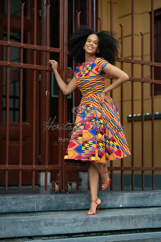 Tendai Multicoloured Kente Dress Apparel & Accessories