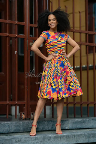 Tendai Multicoloured Kente Dress Apparel & Accessories