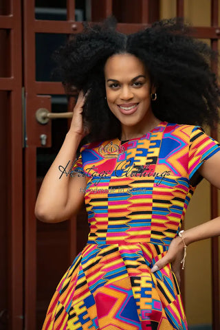 Tendai Multicoloured Kente Dress Apparel & Accessories