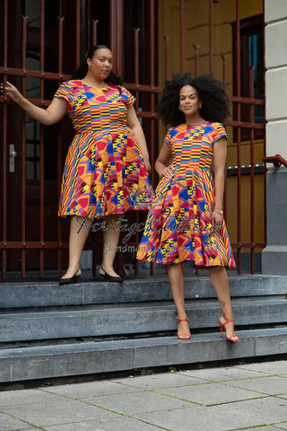 Tendai Multicoloured Kente Dress Apparel & Accessories