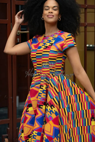 Tendai Multicoloured Kente Dress Apparel & Accessories