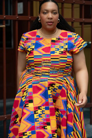 Tendai Multicoloured Kente Dress Apparel & Accessories