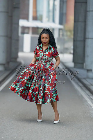 THANDIWE GREEN AND RED DRESS Dresses