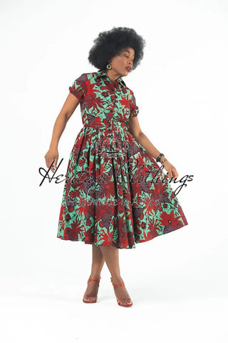 Thandiwe Green And Red Dress Dresses