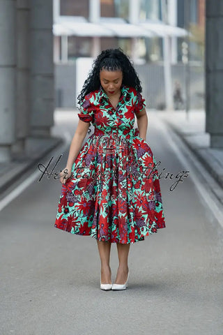 THANDIWE GREEN AND RED DRESS Dresses