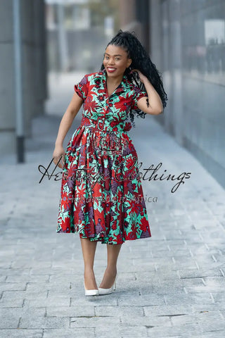 THANDIWE GREEN AND RED DRESS Dresses