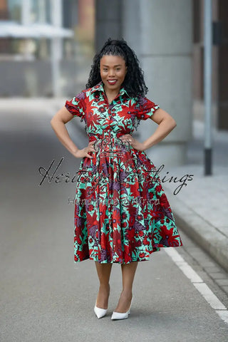 THANDIWE GREEN AND RED DRESS Dresses