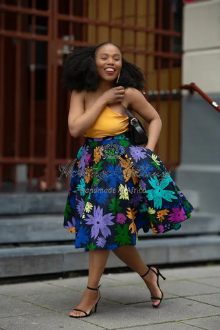 Yomi Floral Skater Skirt Skirts