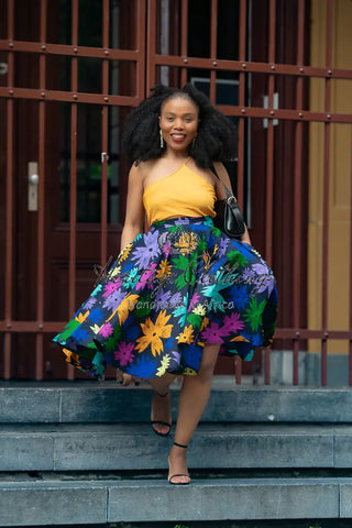 Yomi Floral Skater Skirt Skirts