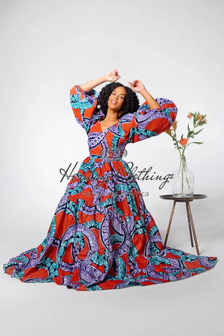 Zari Power Sleeeve Maxi Dress Dresses