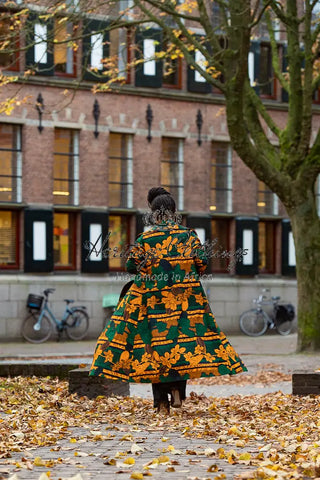 Zola Green And Orange Duster Jacket Dresses