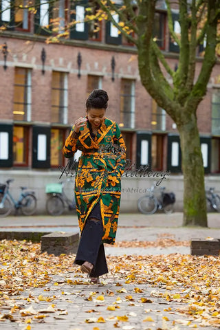 Zola Green And Orange Duster Jacket Dresses