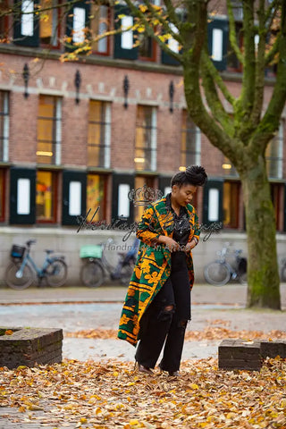 Zola Green And Orange Duster Jacket Dresses