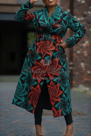 Zola Green And Red Duster Jacket Dresses